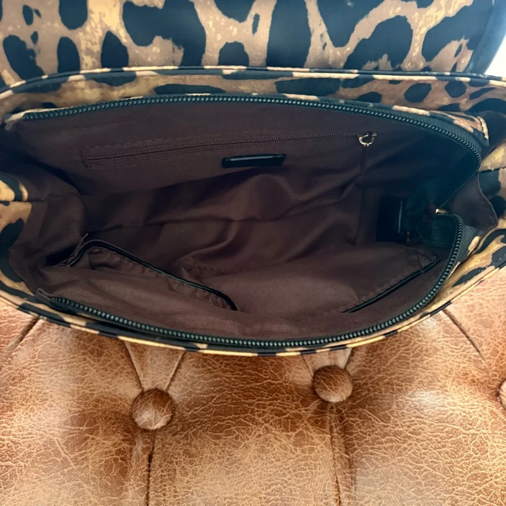NWOT ‘Ahdorned’ New York Boutique Leopard Top Handle Satchel Handbag - Picture 6 of 10